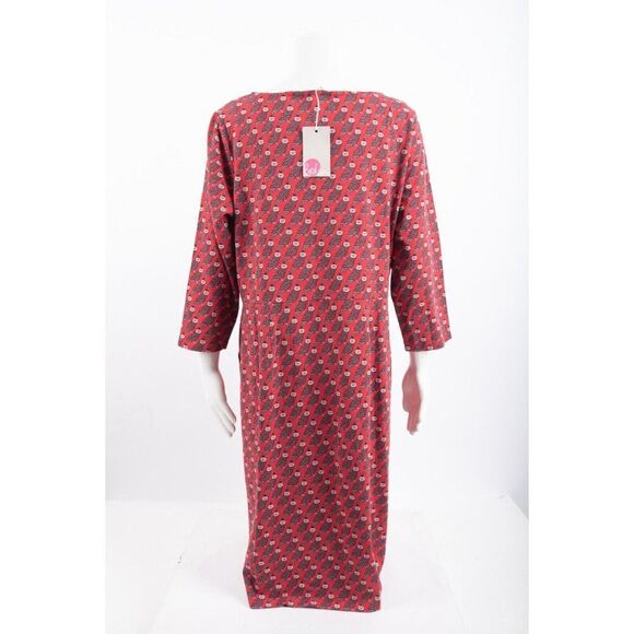 Boden Red Patterned Long Sleeve Dress - Picture 5 of 5